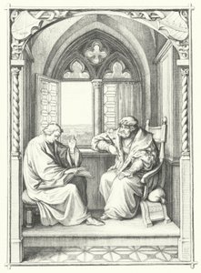 Martinho Lutero lê da Bíblia a João, Eleitor da Saxônia (gravura) de Gustav Ferdinand Leopold Konig