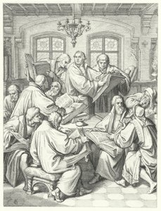 Martin Luther traduzindo a bíblia para o alemão (gravação) de Gustav Ferdinand Leopold Konig
