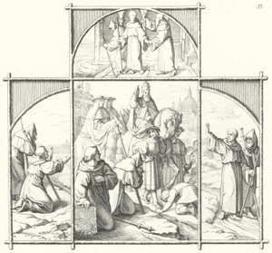 A viagem de Martinho Lutero a Roma (gravura) de Gustav Ferdinand Leopold Konig