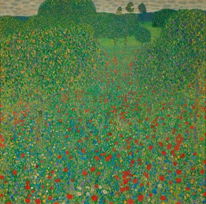 Um campo de papoilas de Gustav Klimt