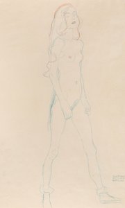 Uma jovem nua, c. 1917. de Gustav Klimt