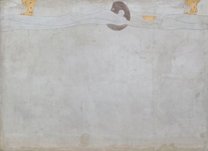Beethoven Frieze: O Anseio da Felicidade - painel 1, parede longa esquerda de Gustav Klimt