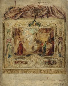 Desenho de uma cortina de teatro, c.1883-85 (óleo sobre tela) de Gustav Klimt