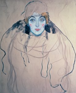 Cabeça de uma mulher, 1917 de Gustav Klimt