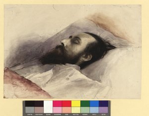 Julius Lott (1836-1883) no leito de morte de Gustav Klimt