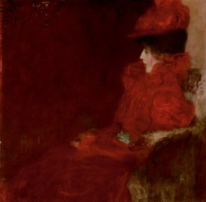 Klimt - DAME IM FAUTEUIL (MULHER EM CADEIRA), 1897-98 de Gustav Klimt