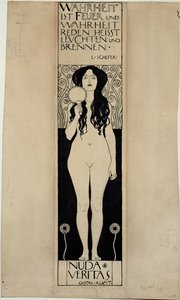 Nuda Veritas, Estudo para uma pintura a óleo posterior de Gustav Klimt