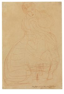 Retrato de Adele Bloch-Bauer. Estudo do traje com as mãos em forma de ferradura de Gustav Klimt