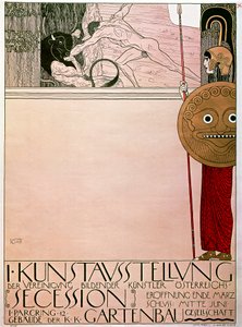 Poster para a primeira exposição da Secessão (Theseus e Minotaur) de Gustav Klimt