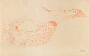Masturbação semi-nua reclinada, 1912-1913 de Gustav Klimt