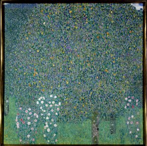 Roseirais sob as árvores de Gustav Klimt