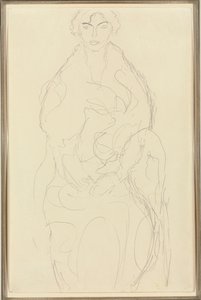 Mulher sentada da frente, c.1917-18 de Gustav Klimt