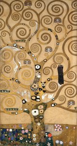 Esboços para o Friso do Palais Stoclet em Bruxelas, Bélgica (aguarela e lápis sobre papel) de Gustav Klimt