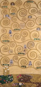 Esboços para o Friso do Palais Stoclet em Bruxelas, Bélgica (aguarela e lápis sobre papel) de Gustav Klimt