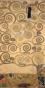 Esboços para o Friso do Palais Stoclet em Bruxelas, Bélgica (aguarela e lápis sobre papel) de Gustav Klimt