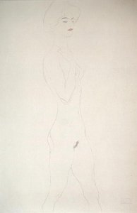 Nú em pé (lápis sobre papel) de Gustav Klimt