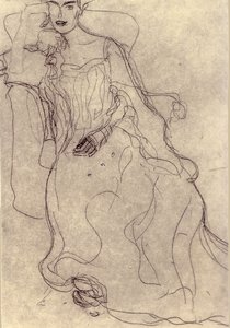 Estudo para a pintura Retrato Adele Bloch-Bauer I de Gustav Klimt