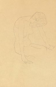 Estudo de um nu feminino, c.1908-1909 de Gustav Klimt