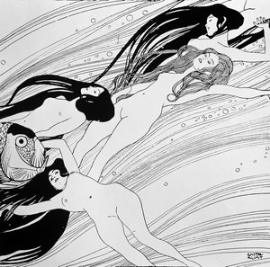 The Blood of Fish, publicado na revista &39;Ver Sacrum&39;, 1898 de Gustav Klimt