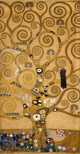 Árvore da Vida (Stoclet Frieze) detalhe do lado esquerdo, c.1905-09 (tempera e aguarela) de Gustav Klimt