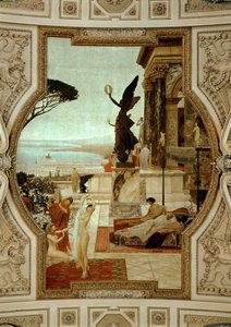 Vienna Burgtheatre (Teatro da Corte), escadaria (à esquerda): Teatro antigo em Taormina de Gustav Klimt