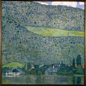 Vista de um Chateau Unterach no Lago Attersee, 1915 de Gustav Klimt