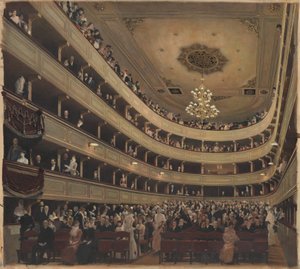 Sala de espectadores no antigo Burgtheater de Gustav Klimt