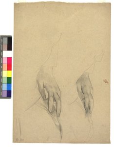 Zwei Handstudien, Finger ans Ohr gelegt de Gustav Klimt