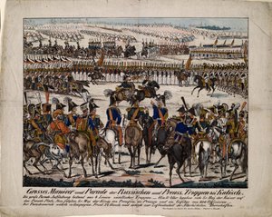 Parada russo-prussiana em Kalisz 1835, c. 1850 de Gustav Kühn