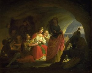 Príncipe Buris, Liden Kirsten, Skøn Hulfrid e Stolt Ingefrid capturados por Ulf Svartskæg de Gustav Theodor Wegener
