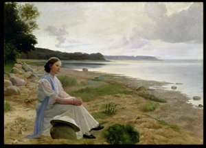On The Beach (óleo sobre tela) de Gustav Vermehren