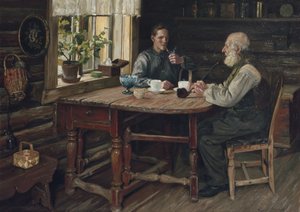 Café de descanso (pausa) 1900 (óleo sobre tela)