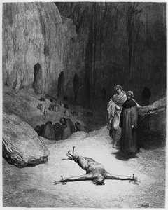 Homem crucificado, ilustração de 