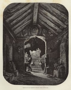 Interior de uma tumba etrusca perto de Perugia de Gustave Bauernfeind