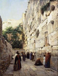 Orando no Muro das Lamentações, Jerusalém,