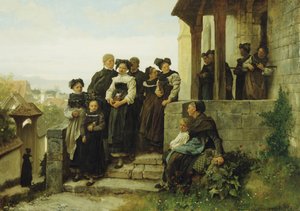 Após o serviço da Igreja Protestante, 1872 de Gustave Brion