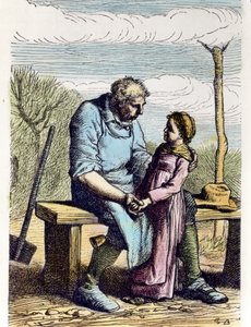 Cosette teve autorização de Os Miseráveis. 1865 (gravura) de Gustave Brion