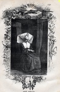 Retrato da Irmã Simplice - Ilustração de Gustave Brion (1824-1877) para "The Miserables - First part": Fantine" de Victor Hugo (1802-1885) 1862 de Gustave Brion