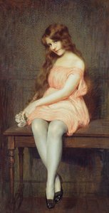 Moça em um vestido vermelho de Gustave Brisgand