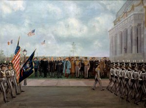 “O marechal Joffre em missão em Washington” de Gustav Brock (1881-1945). 1917 (óleo sobre tela) de Gustave Brock