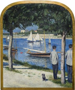 La Berge du Petit Gennevilliers e o Sena, 1890. de Gustave Caillebotte