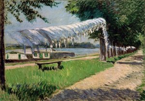 Secagem de roupa nas margens do Sena, Petit Gennevilliers de Gustave Caillebotte