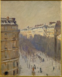 Neve no Boulevard Haussmann, Paris (óleo sobre tela) de Gustave Caillebotte