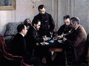 O jogo de Bezique, 1881 de Gustave Caillebotte