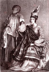 Signare , a mulher africana mulata-francesa na cidade de Saint Louis, Senegal. 1861 (gravura)