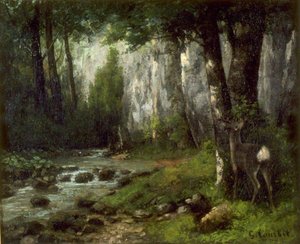 Courbet - Veado no bosque, cerca de 1839-1877 de Gustave Courbet