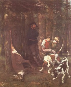 A presa (caça com cães) de Gustave Courbet