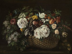 Flores num cesto de Gustave Courbet