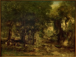 O cervo derramado no córrego Plaisir-Fontaine de Gustave Courbet