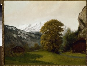 Paisagem em Interlaken, Suíça de Gustave Courbet
